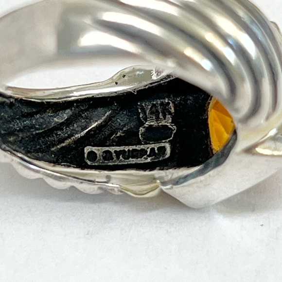 David Yurman Citrine Albion Ring .925/14K - Picture 6 of 9